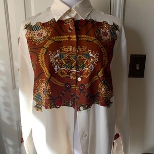 Unique vintage print sleeve buttonup shirt